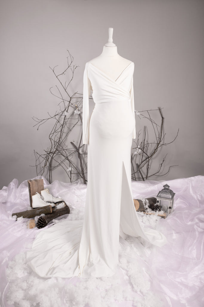 Maura Gown with slit ivory - RTS