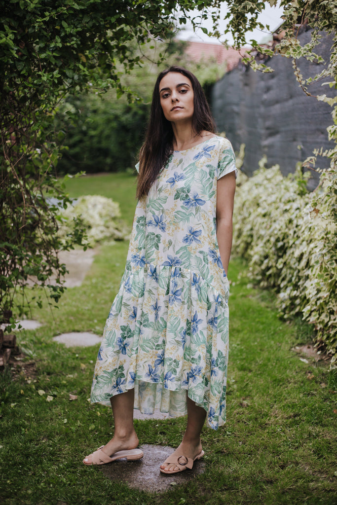 Lily Print Dress Fresh Garden Joyful Design. 