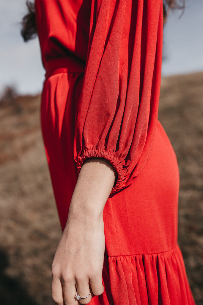 Red Ruffle Dresses Joyful Design. 