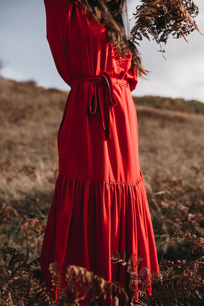 Red Ruffle Dresses Joyful Design. 